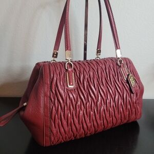 Coach Madison Gathered Twist Leather Small Madeline Satchel